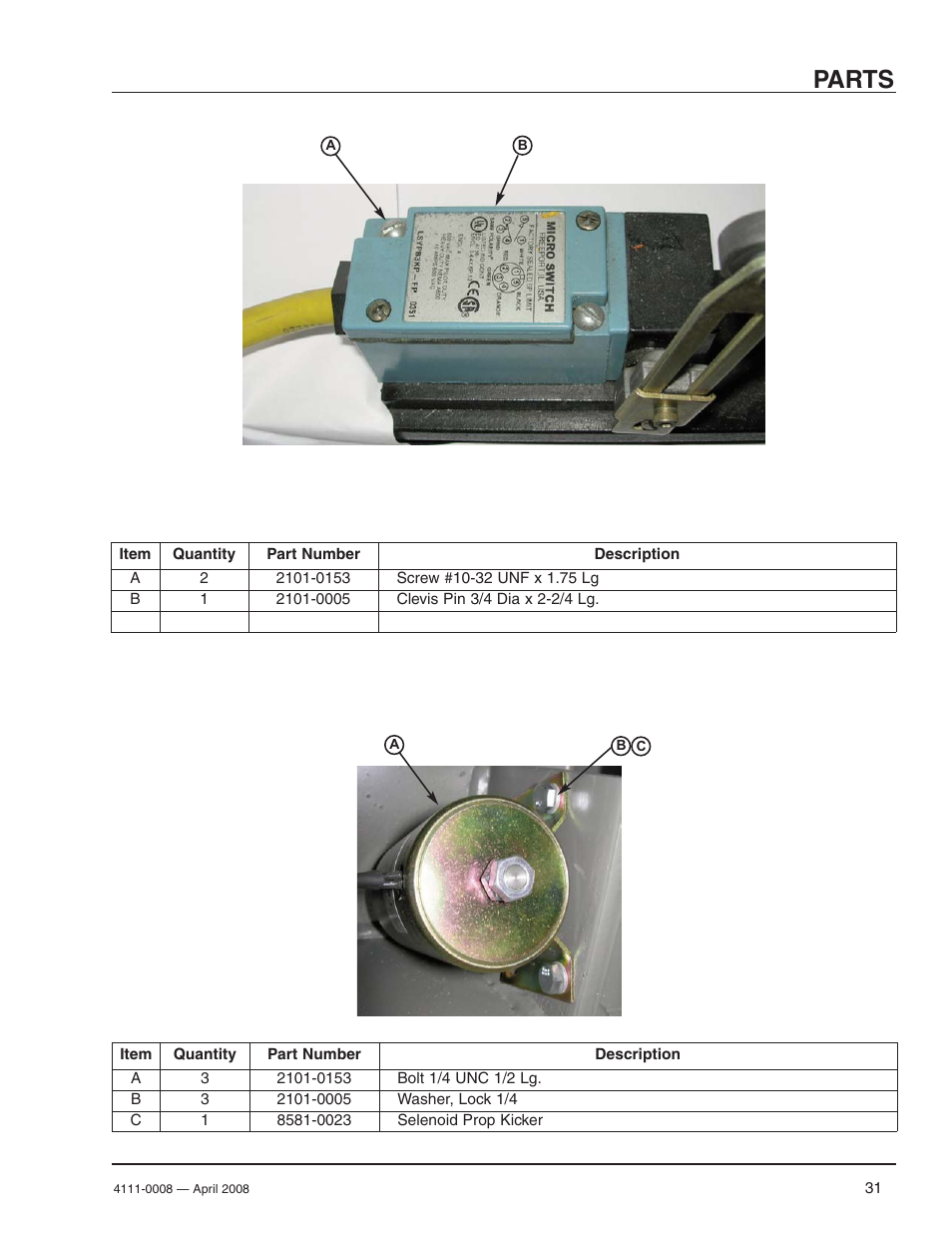 Parts | Poweramp VS VERTICAL SPECIALTY 4.2009 User Manual | Page 33 / 52