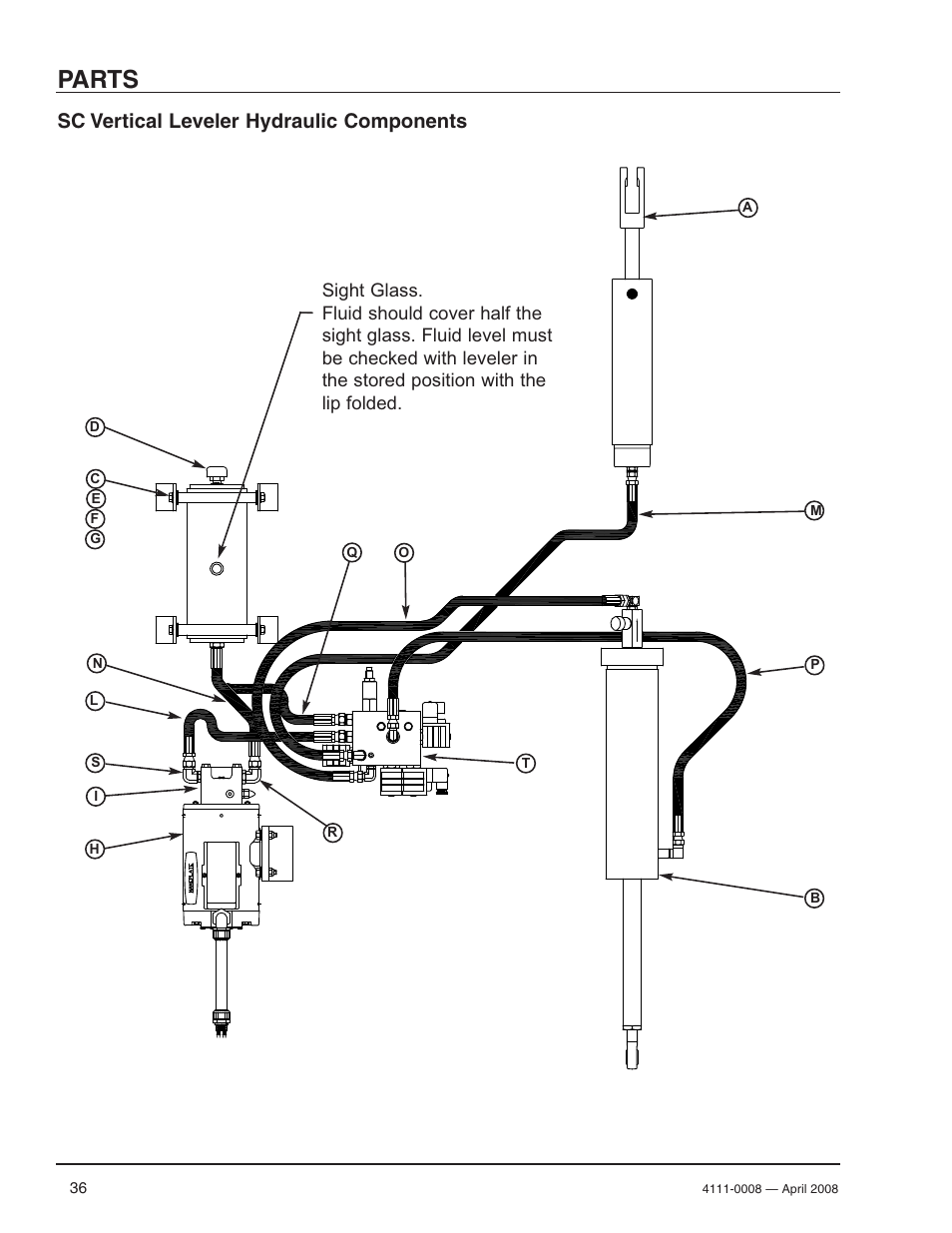 Parts, Sc vertical leveler hydraulic components | Poweramp VS VERTICAL SPECIALTY 4.2009 User Manual | Page 38 / 52