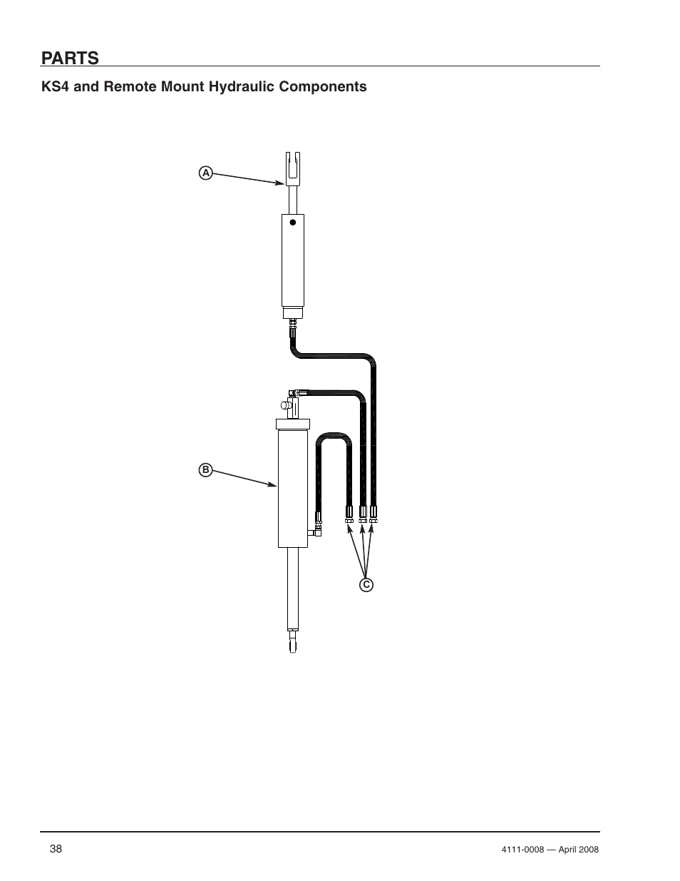 Parts, Ks4 and remote mount hydraulic components | Poweramp VS VERTICAL SPECIALTY 4.2009 User Manual | Page 40 / 52