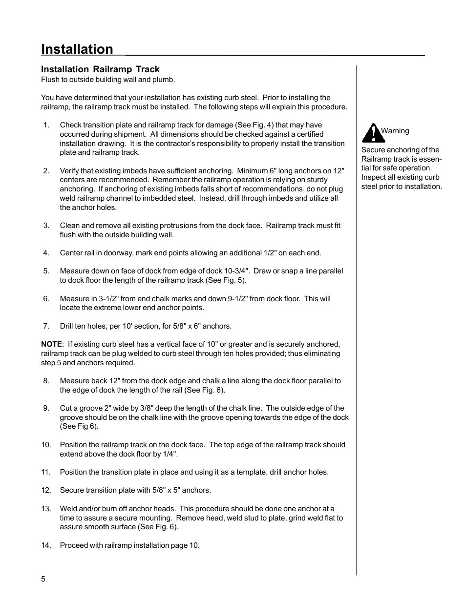 Installation | Poweramp RAIL RAMP SPECIALTY 1.1995 User Manual | Page 8 / 27