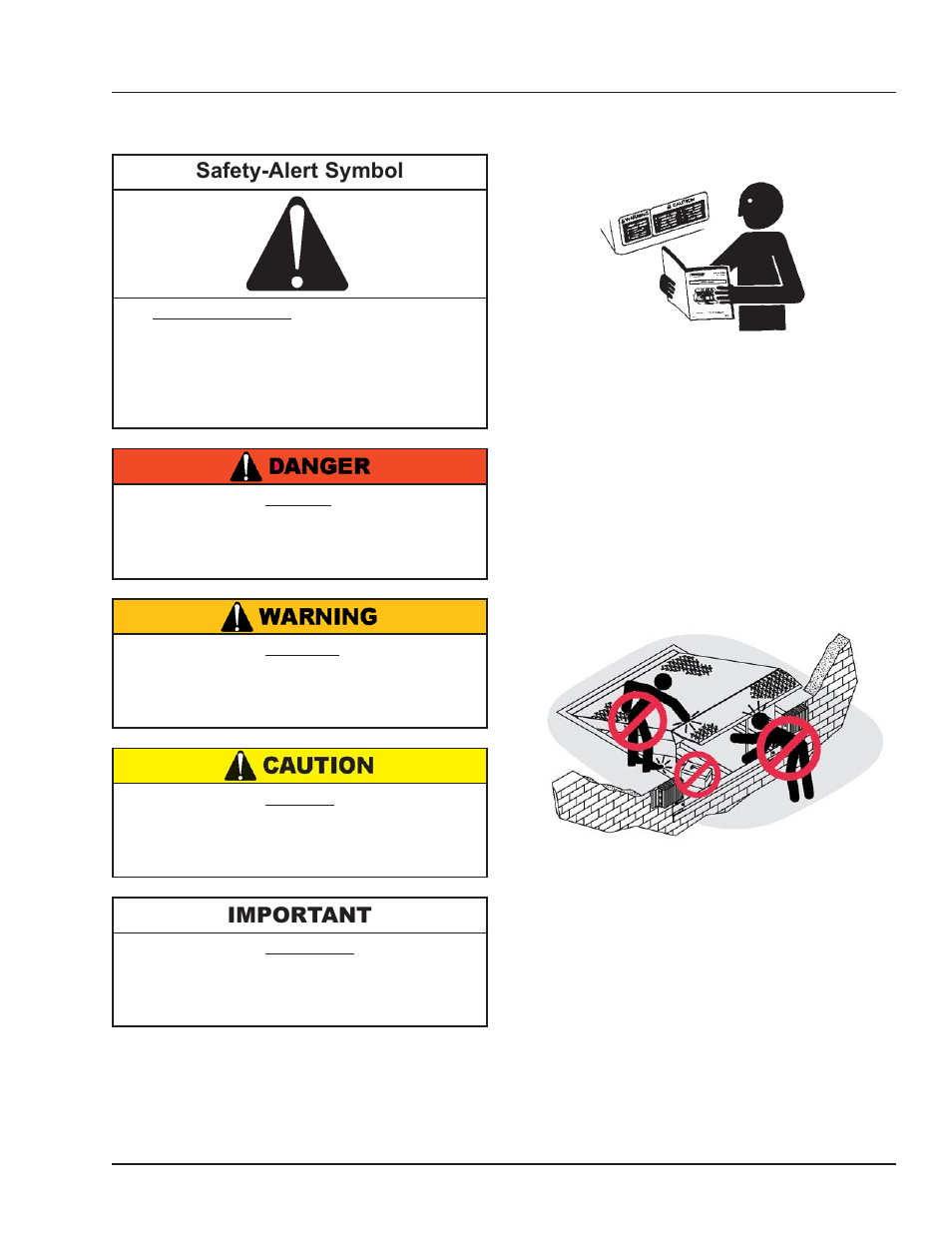 Safety, Safety-alert symbol, Important | Recognize safety information, General operational safety precautions | Poweramp POWERHOOK P4111-0010 5.2006 User Manual | Page 3 / 56