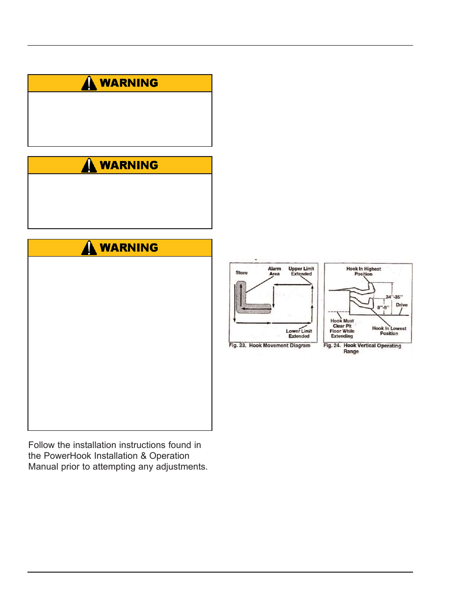Adjustment and testing, Testing powerhook operating range | Poweramp POWERHOOK P4111-0010 5.2006 User Manual | Page 30 / 56