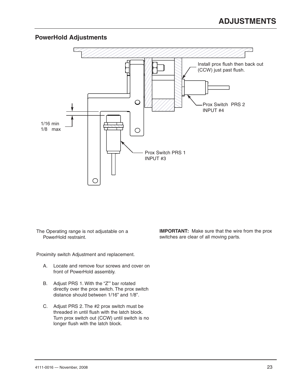 Adjustments, Powerhold adjustments | Poweramp POWERHOLD 4.2009 User Manual | Page 25 / 56
