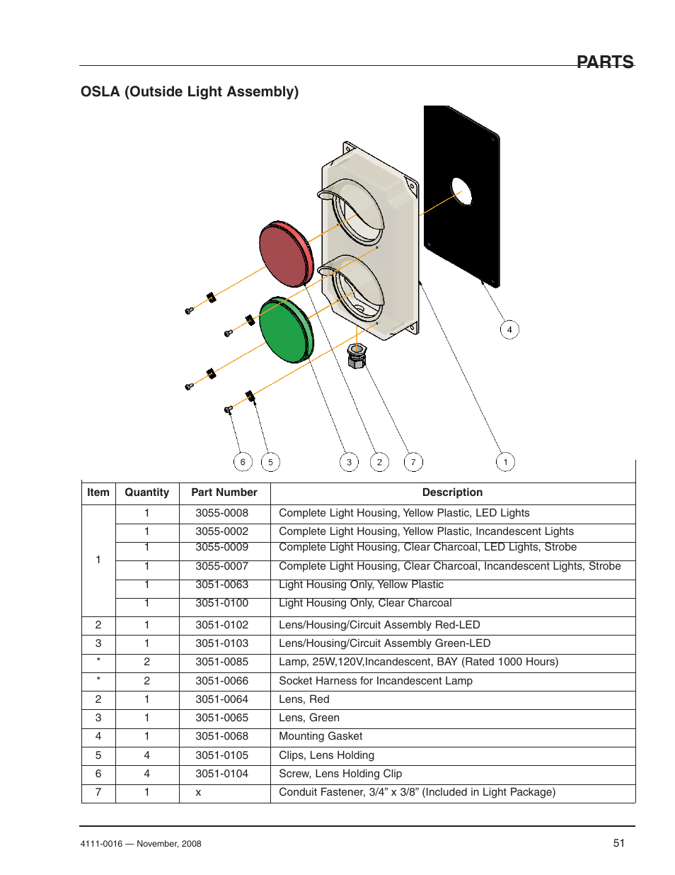Parts, Osla (outside light assembly) | Poweramp POWERHOLD 4.2009 User Manual | Page 53 / 56