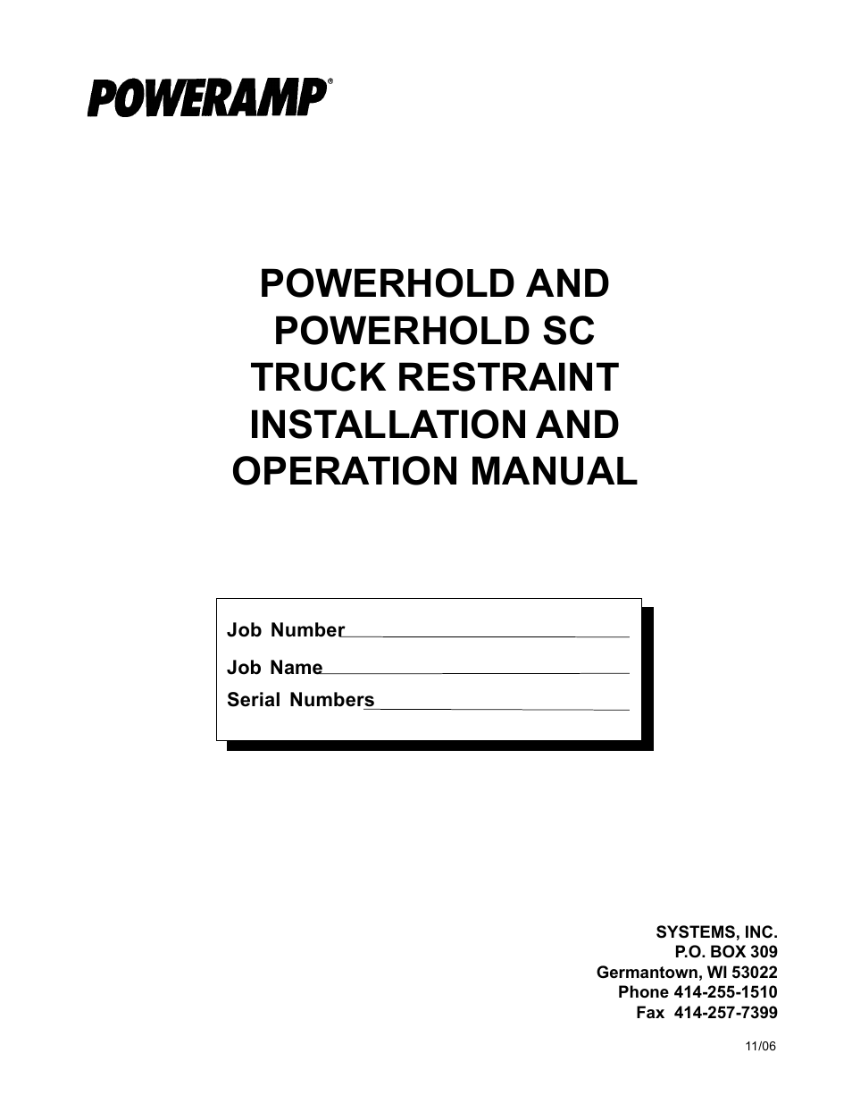 Poweramp POWERHOLD STD & SC 11.2006 User Manual | 20 pages