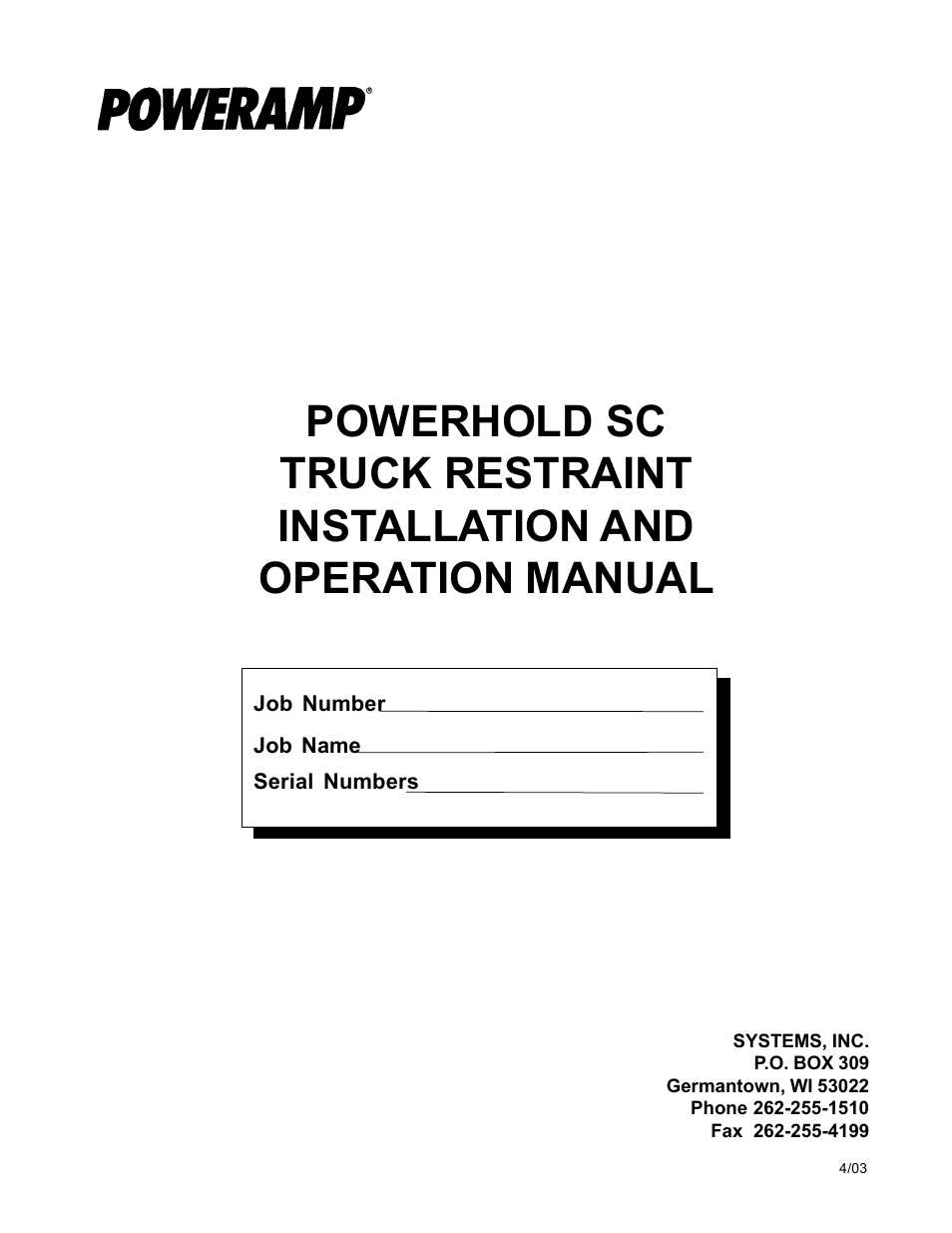 Poweramp POWERHOLD SC 4.2003 User Manual | 19 pages