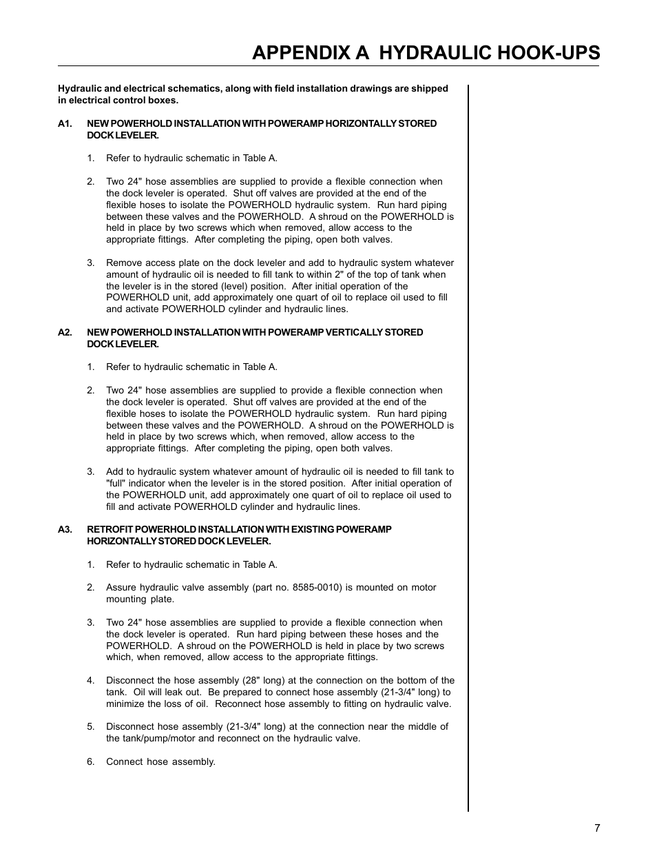 Appendix a hydraulic hook-ups | Poweramp POWERHOLD 4.2003 User Manual | Page 10 / 18