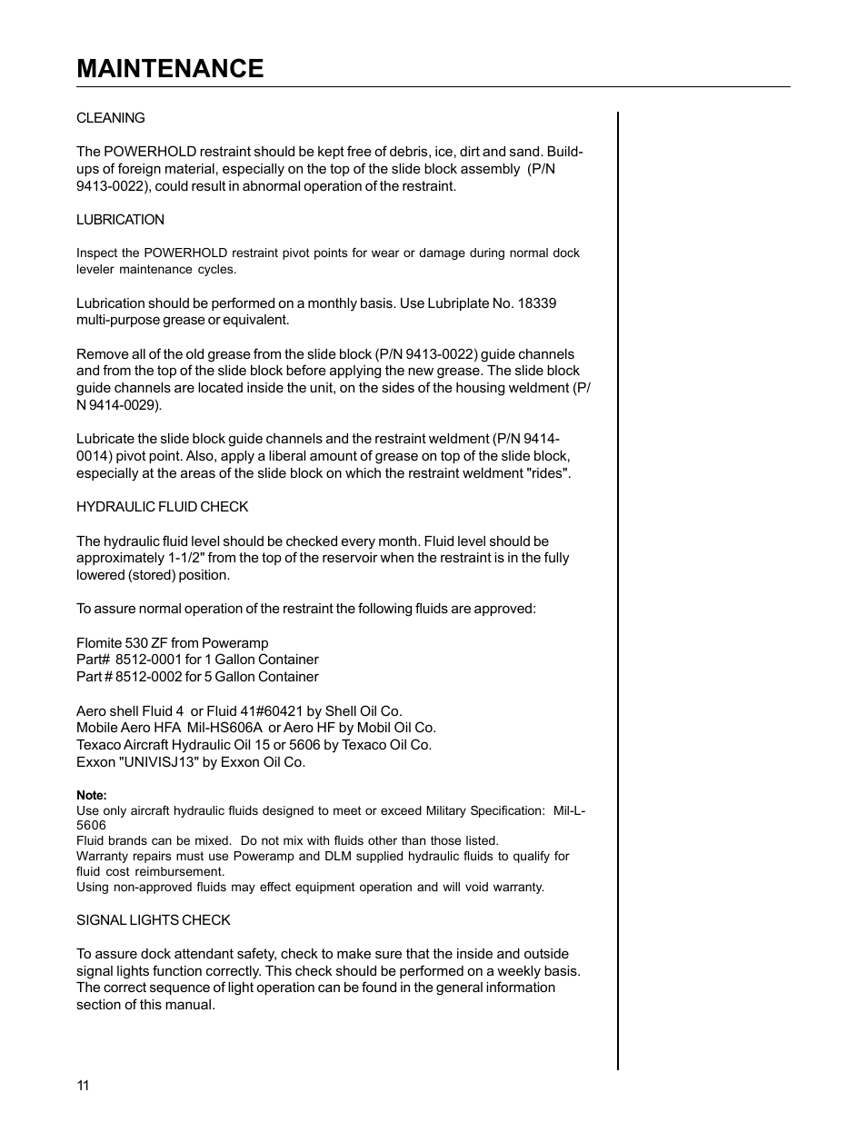 Maintenance | Poweramp POWERHOLD 4.2003 User Manual | Page 14 / 18