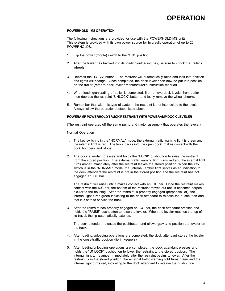 Operation | Poweramp POWERHOLD 4.2003 User Manual | Page 7 / 18
