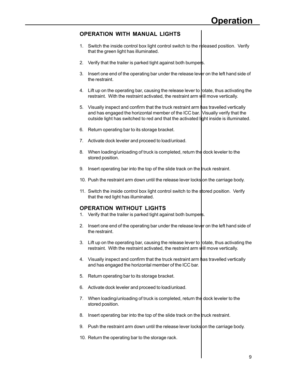Operation | Poweramp POWERSTOP M 11.1996 User Manual | Page 11 / 18
