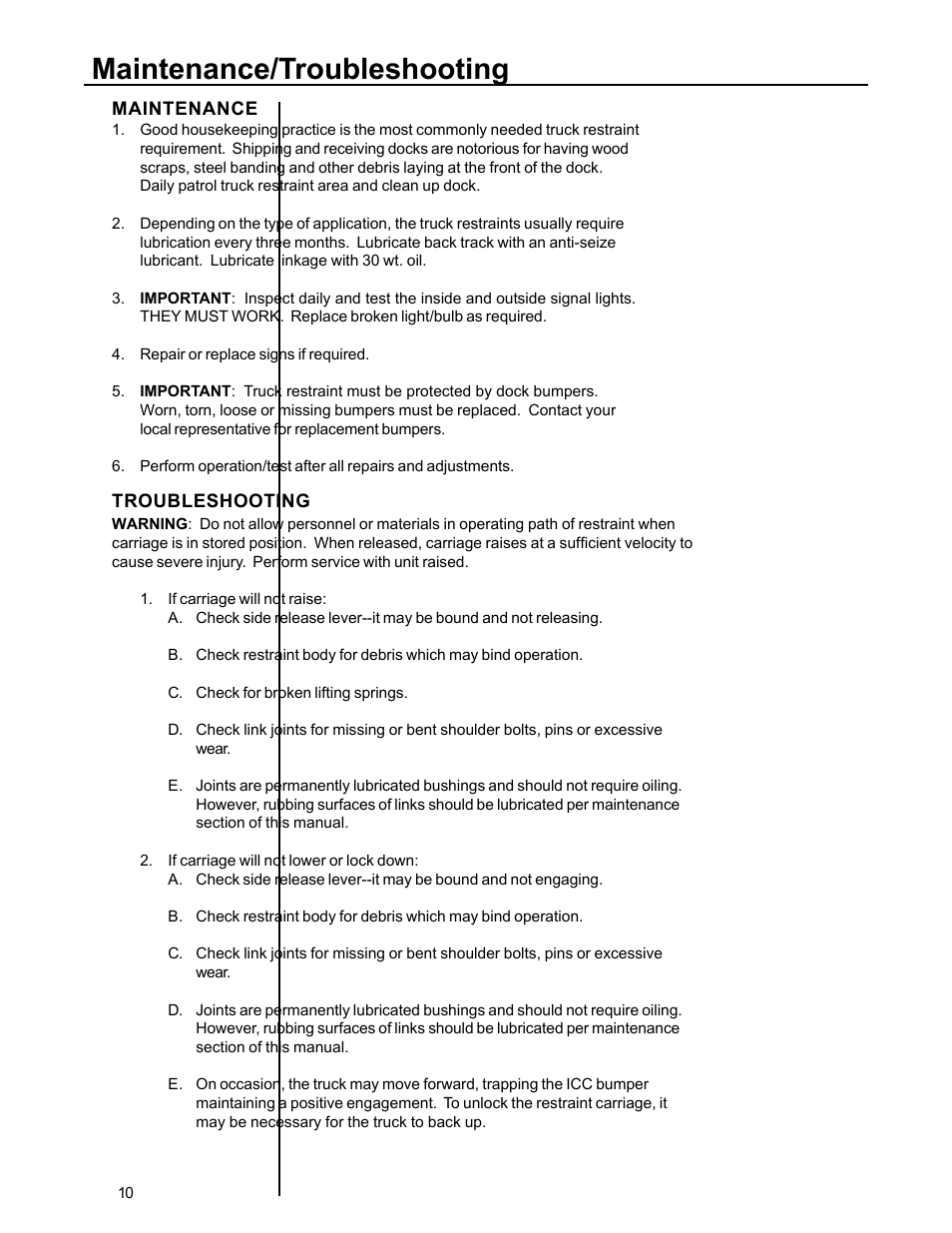 Maintenance/troubleshooting | Poweramp POWERSTOP M 11.1996 User Manual | Page 12 / 18