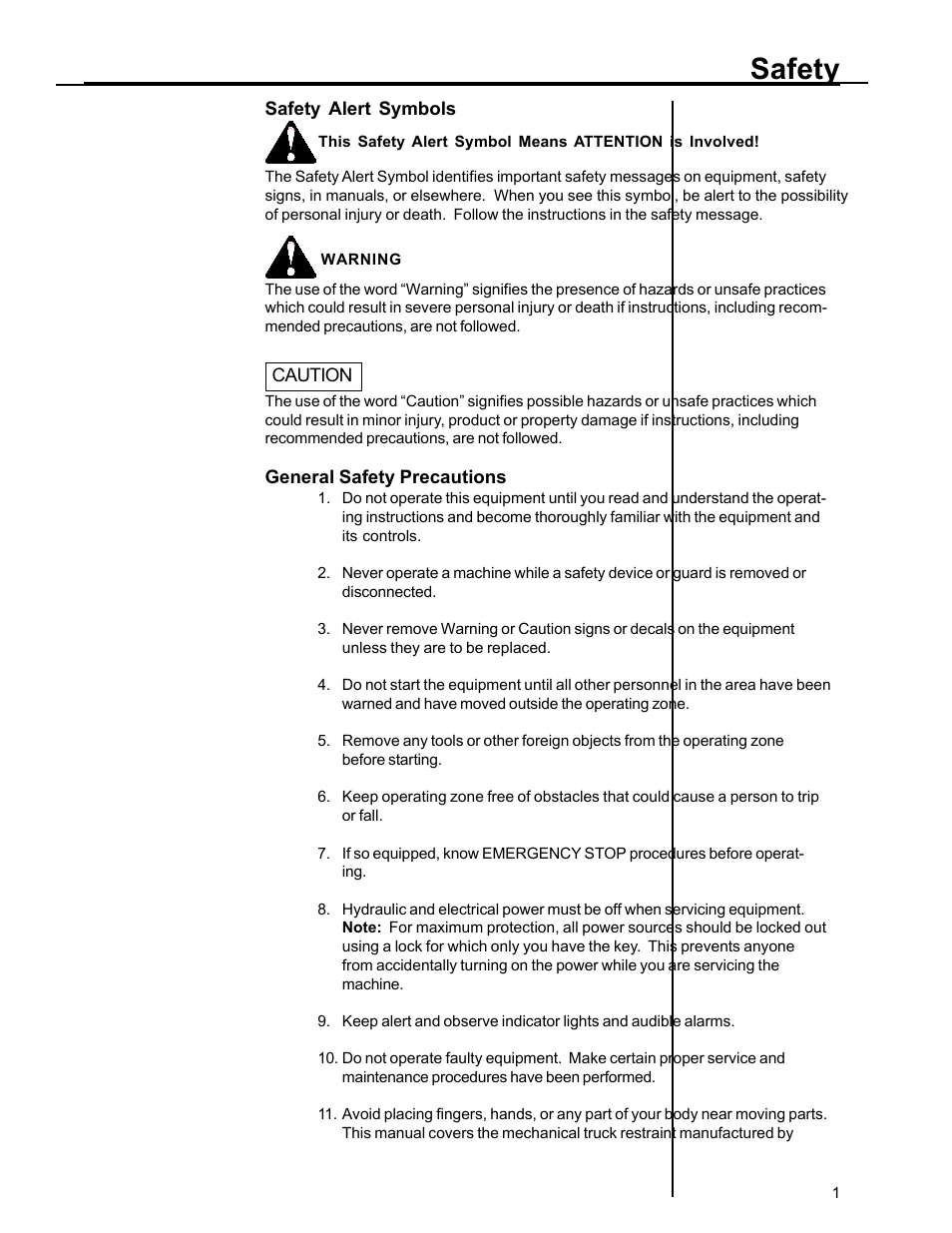 Safety | Poweramp POWERSTOP M 11.1996 User Manual | Page 3 / 18