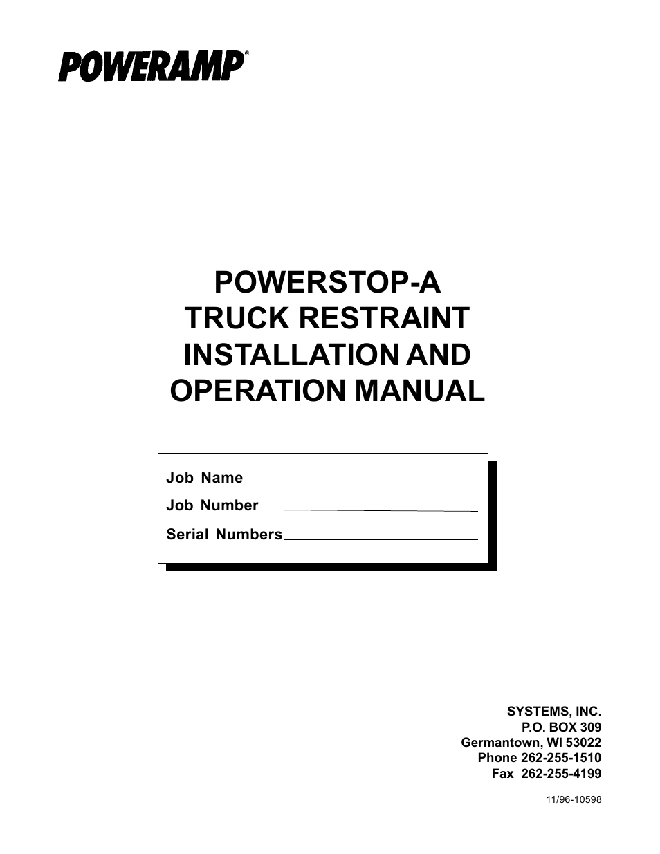 Poweramp POWERSTOP AUTO 11.1996 User Manual | 25 pages