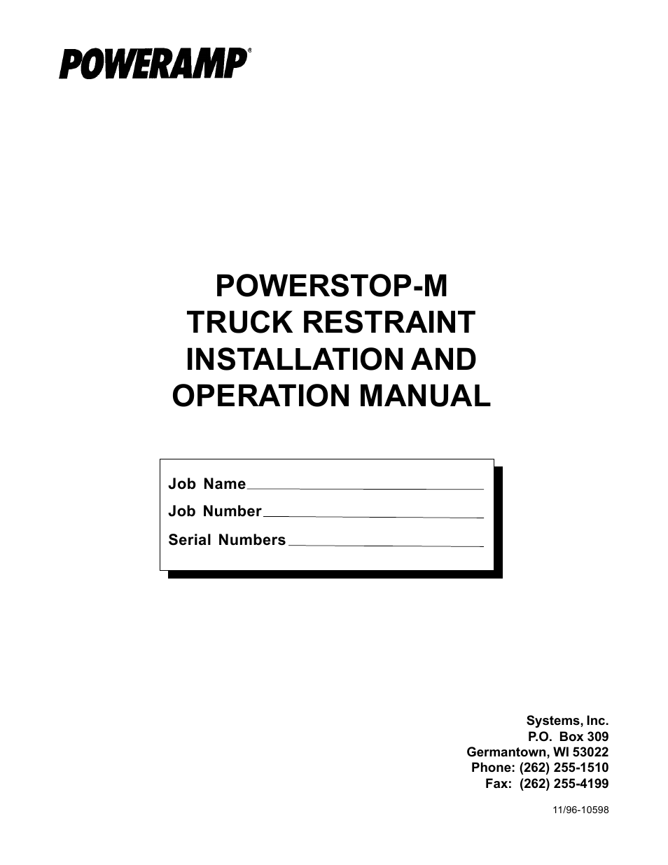 Poweramp POWERSTOP MAN 11.1996 User Manual | 17 pages