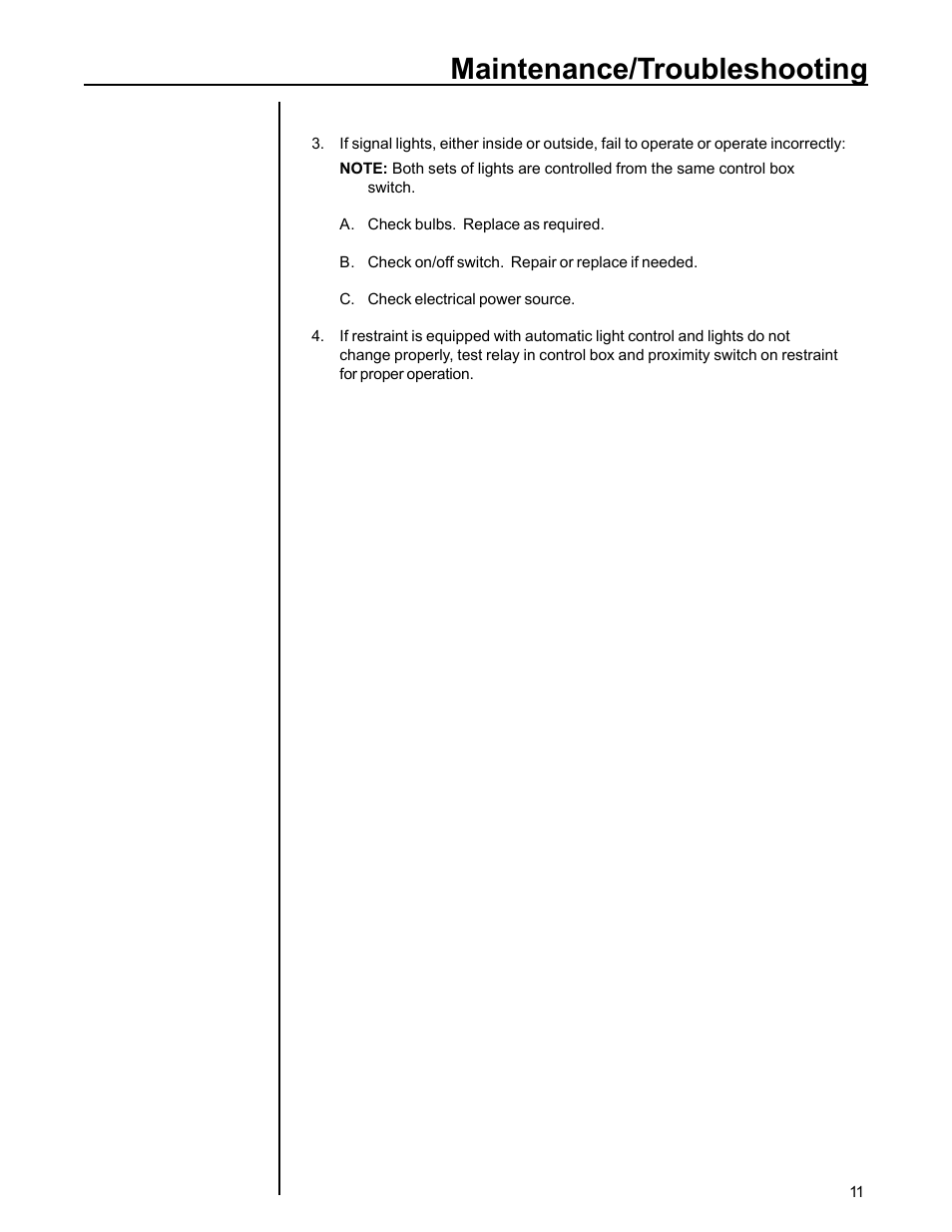 Maintenance/troubleshooting | Poweramp POWERSTOP MAN 11.1996 User Manual | Page 13 / 17