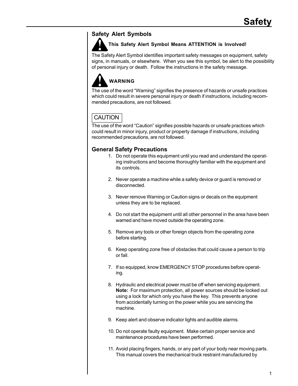 Safety | Poweramp POWERSTOP MAN 11.1996 User Manual | Page 3 / 17