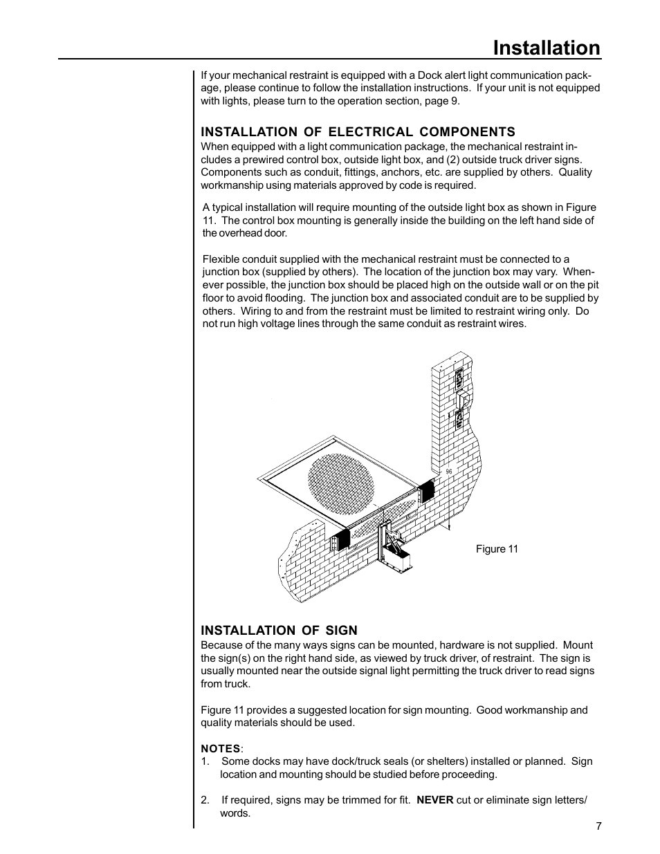 Installation | Poweramp SEMI AUTO TRUCK RESTRAINT 11_96 User Manual | Page 9 / 17