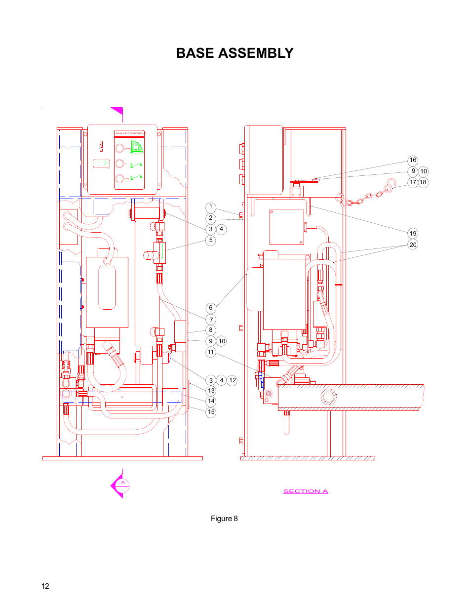 Base assembly | Poweramp BAR - LIFT BARRIER User Manual | Page 14 / 19