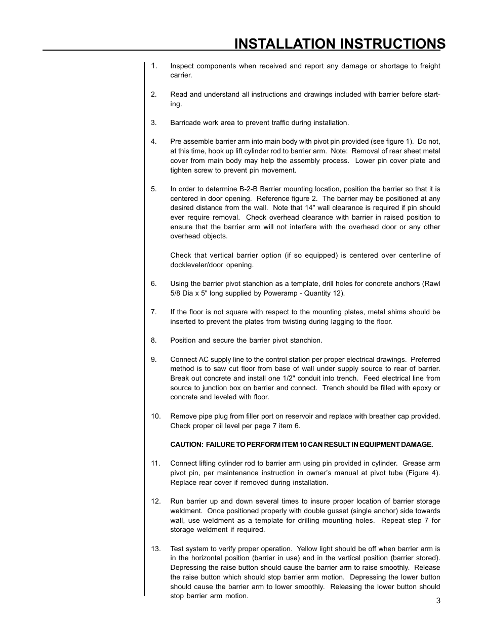 Installation instructions | Poweramp BAR - LIFT BARRIER User Manual | Page 5 / 19