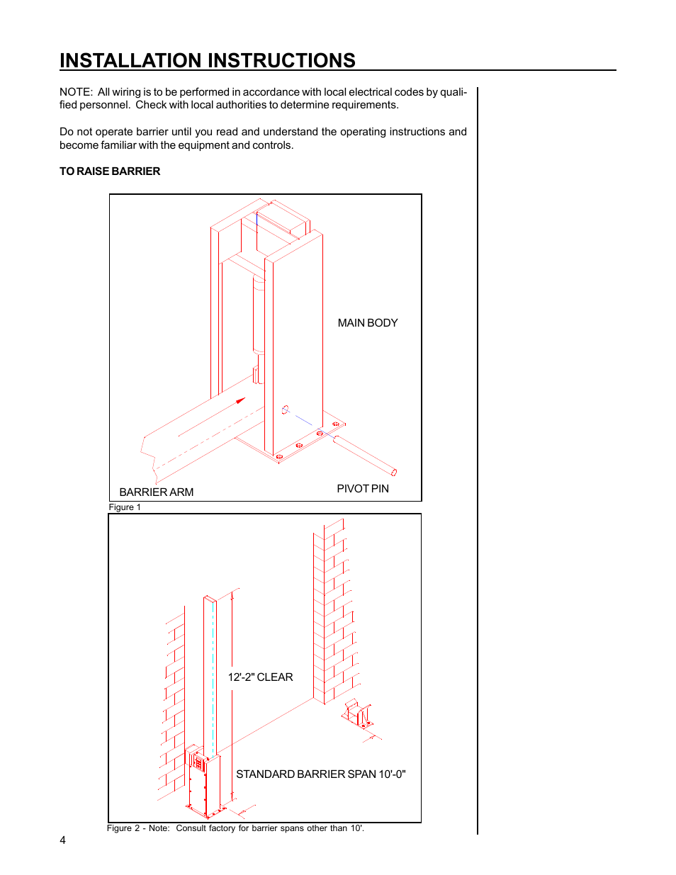Installation instructions | Poweramp BAR - LIFT BARRIER User Manual | Page 6 / 19