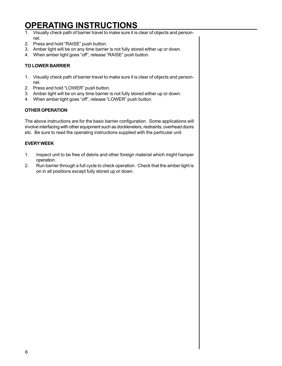 Operating instructions | Poweramp BAR - LIFT BARRIER User Manual | Page 8 / 19