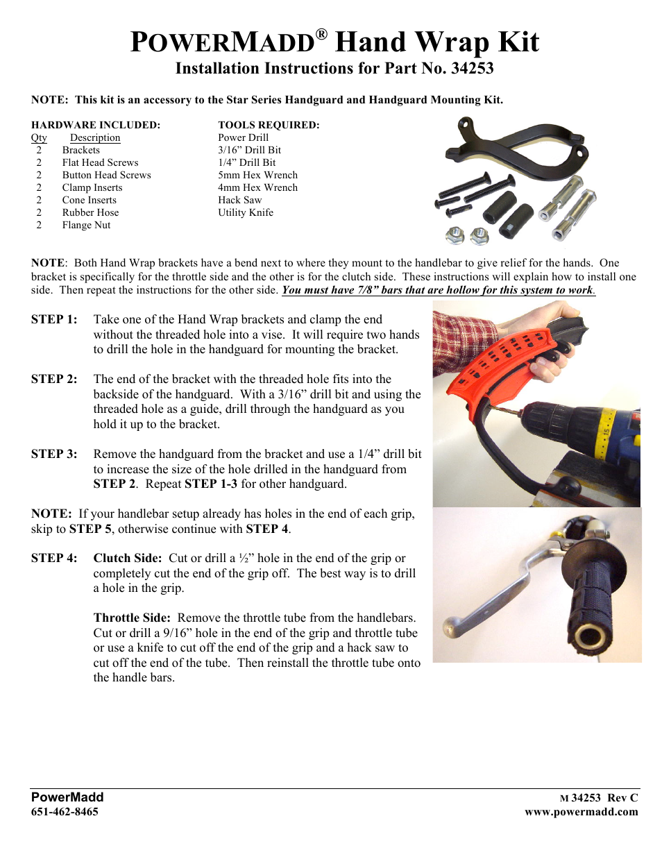 PowerMadd Star Series 34253 Hand Wrap Kit User Manual | 2 pages