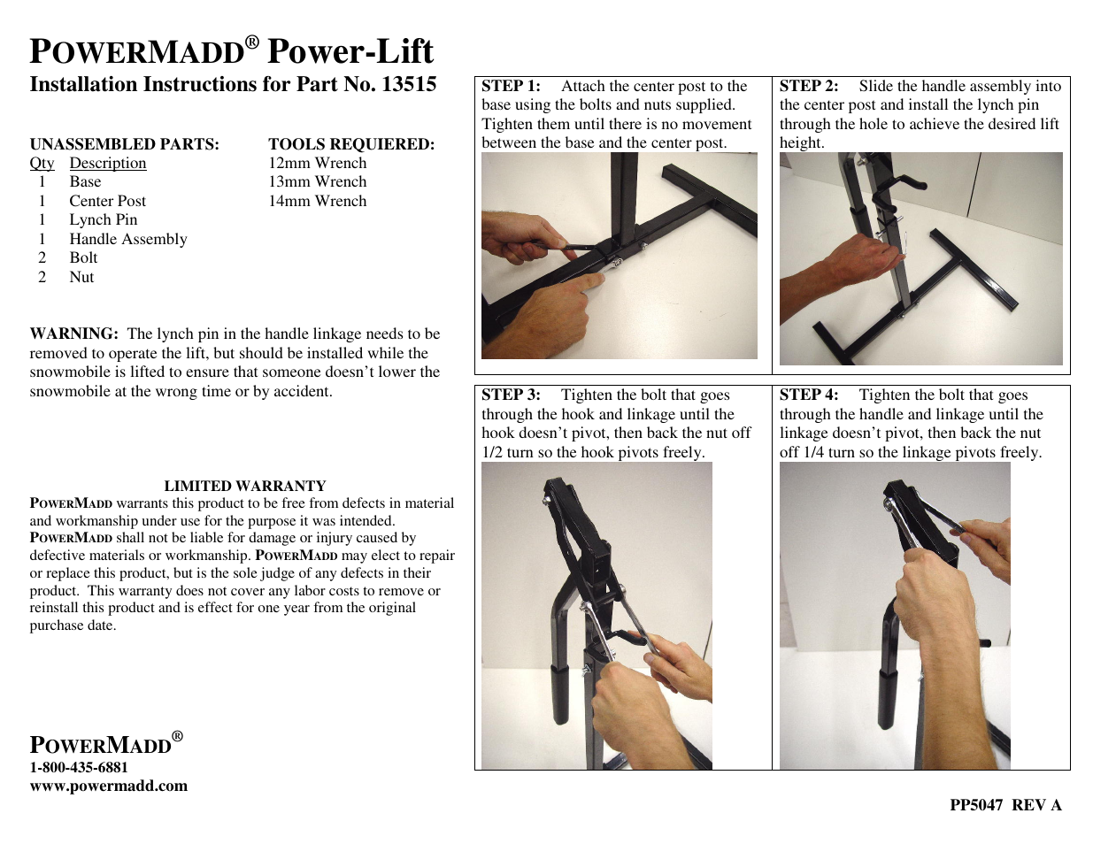 PowerMadd Power-Lift 13515 User Manual | 1 page