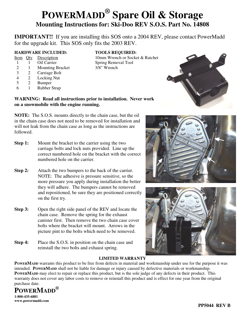 PowerMadd SOS Ski-Doo REV 14808 User Manual | 1 page