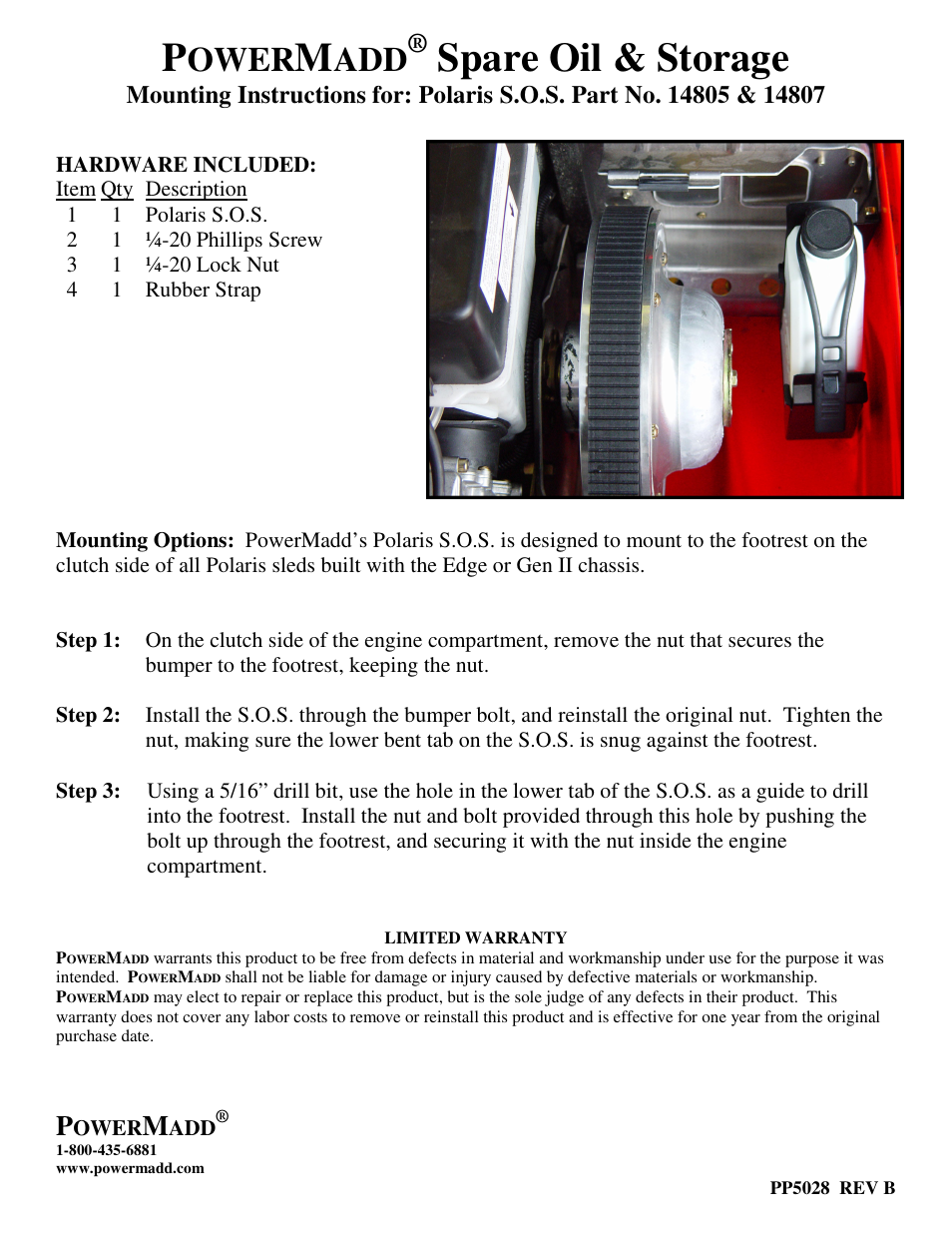 PowerMadd SOS Polaris 14805 & 14807 User Manual | 1 page