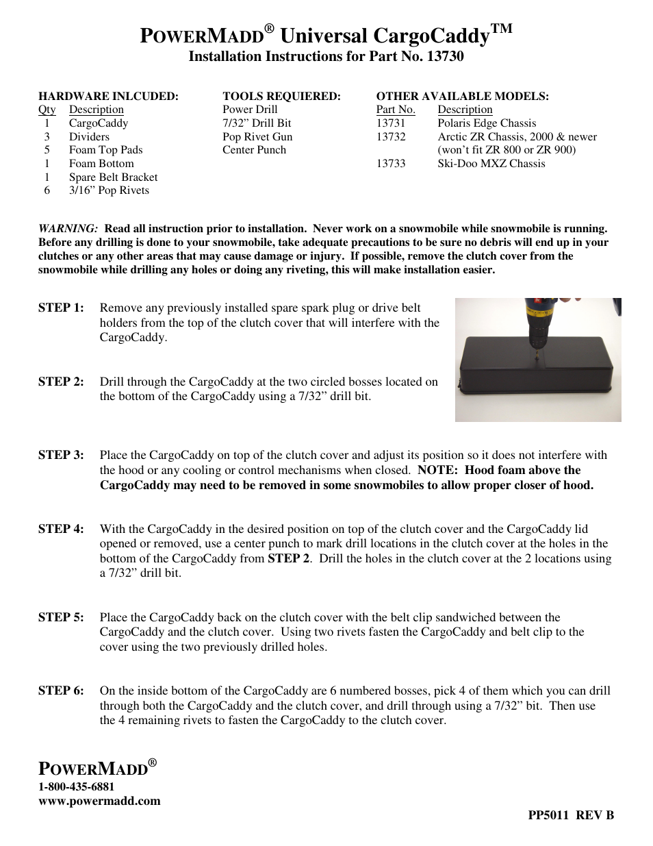 PowerMadd CargoCaddy Universal 13730 User Manual | 2 pages