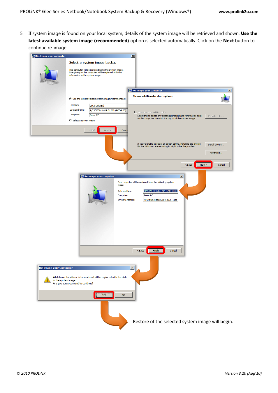 PROLiNK Glee UW2 Backup & Restore Guide User Manual | Page 12 / 21