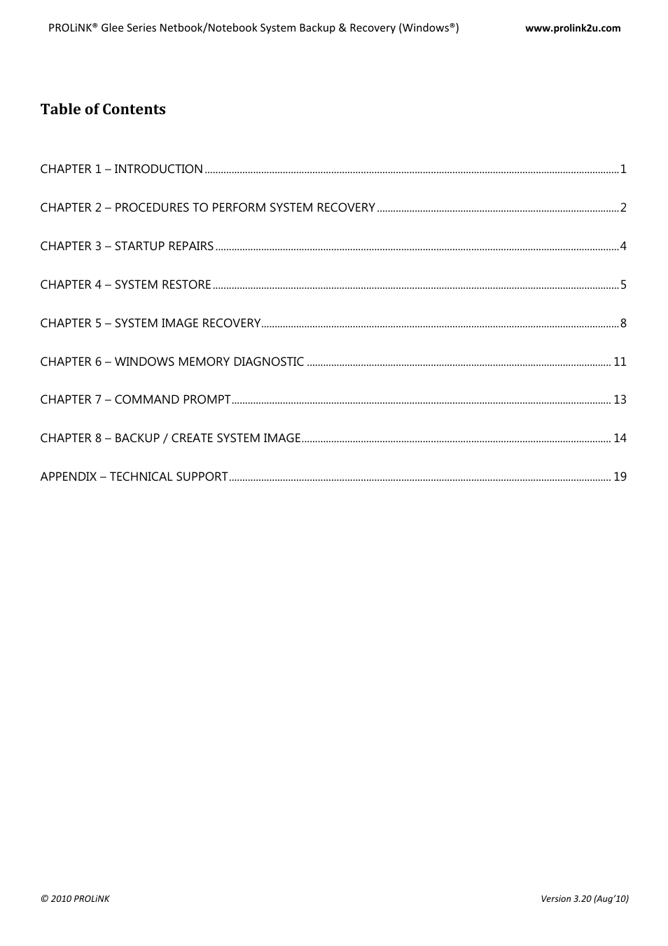 PROLiNK Glee UW2 Backup & Restore Guide User Manual | Page 2 / 21