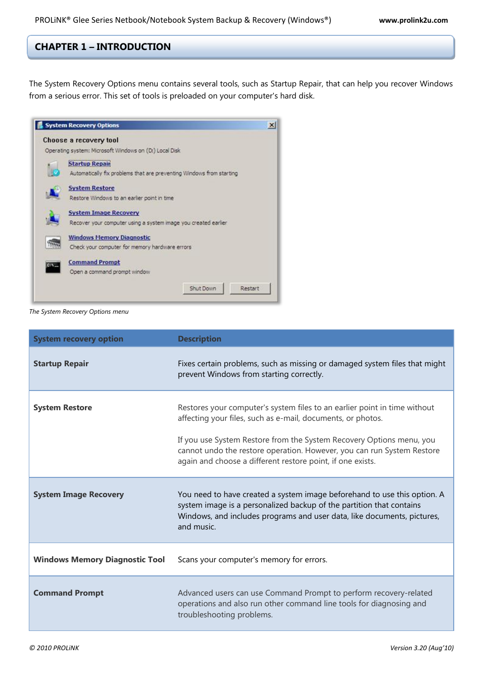 Chapter 1 – introduction | PROLiNK Glee UW2 Backup & Restore Guide User Manual | Page 3 / 21