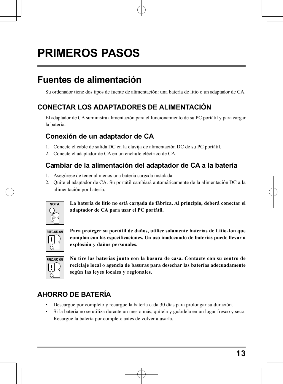 Primeros pasos, Fuentes de alimentación | PROLiNK Glee TA-009 User Manual User Manual | Page 101 / 198