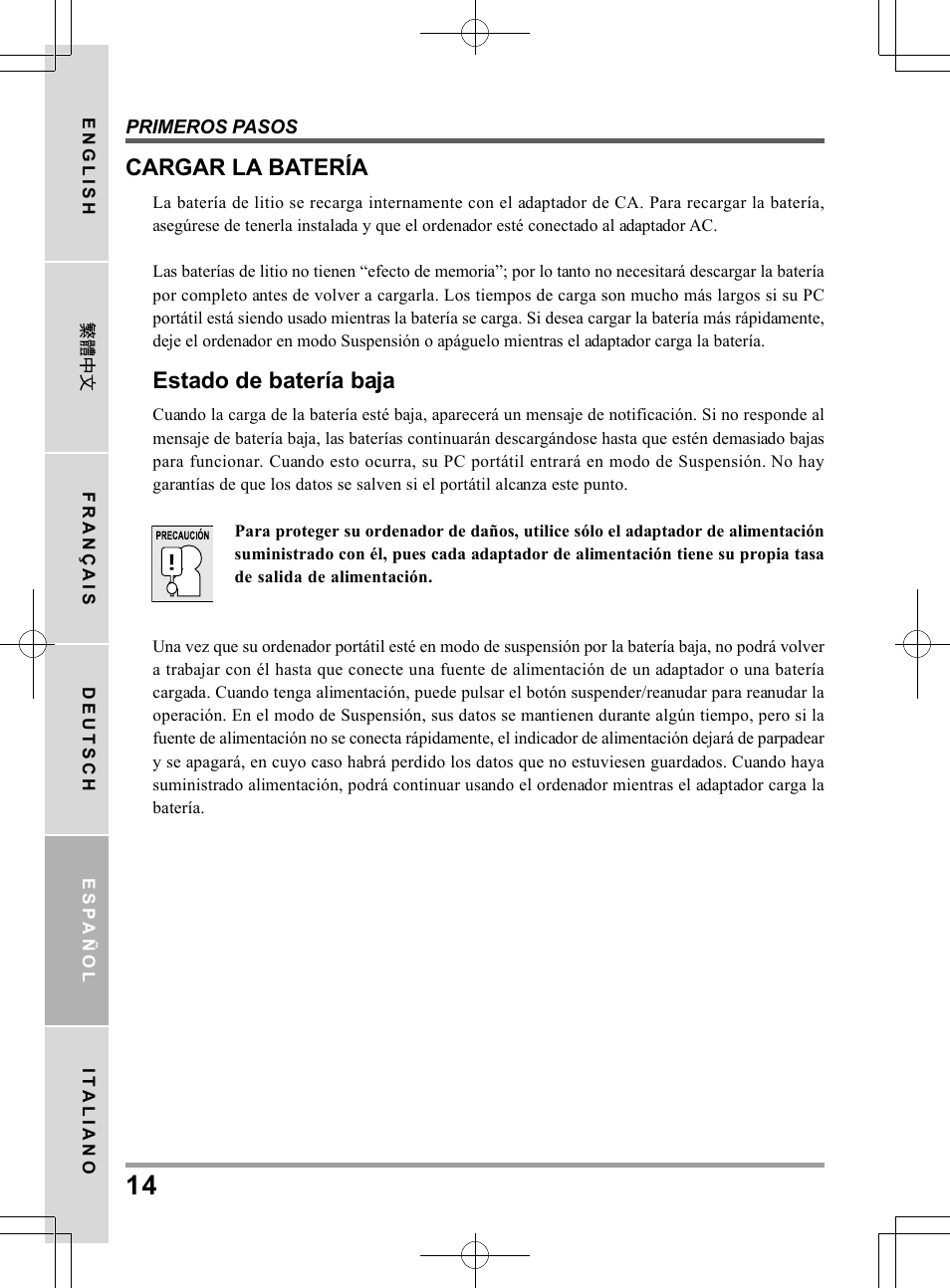 Cargar la batería, Estado de batería baja | PROLiNK Glee TA-009 User Manual User Manual | Page 102 / 198