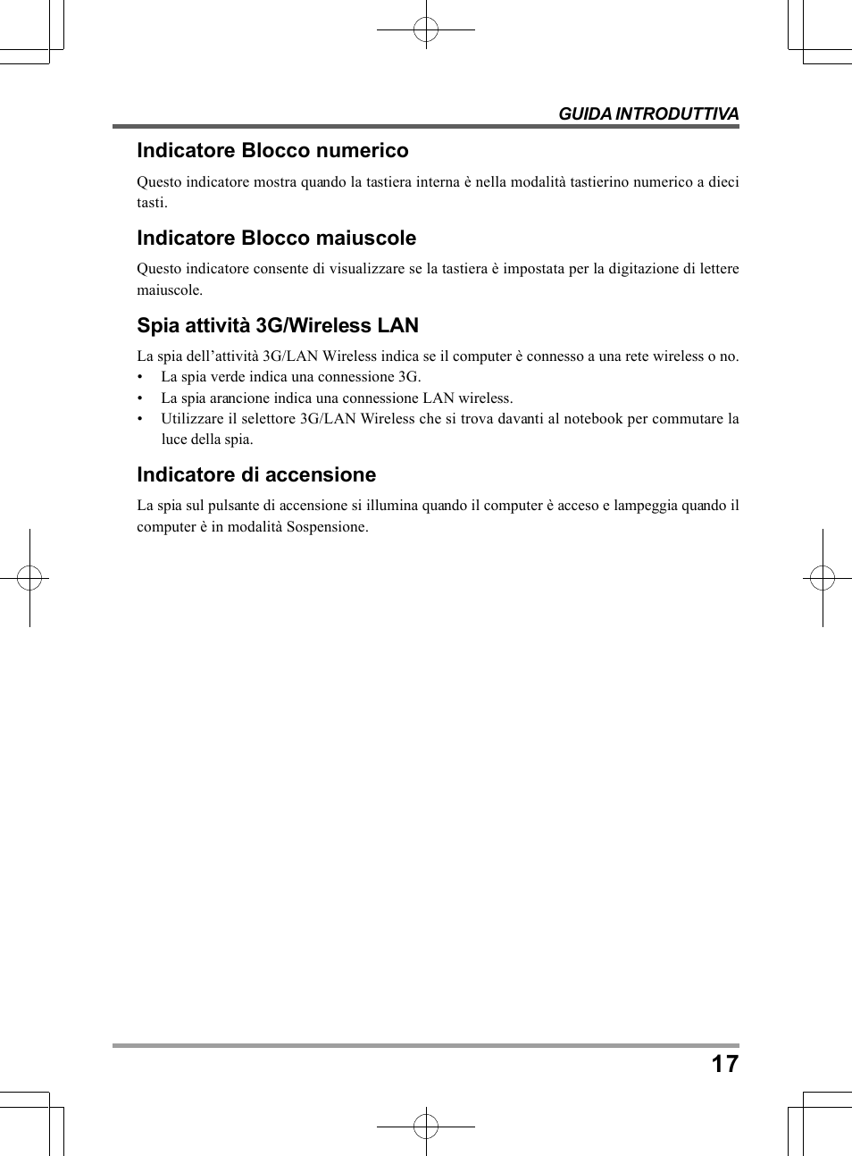 Indicatore blocco numerico, Indicatore blocco maiuscole, Spia attività 3g/wireless lan | Indicatore di accensione | PROLiNK Glee TA-009 User Manual User Manual | Page 127 / 198