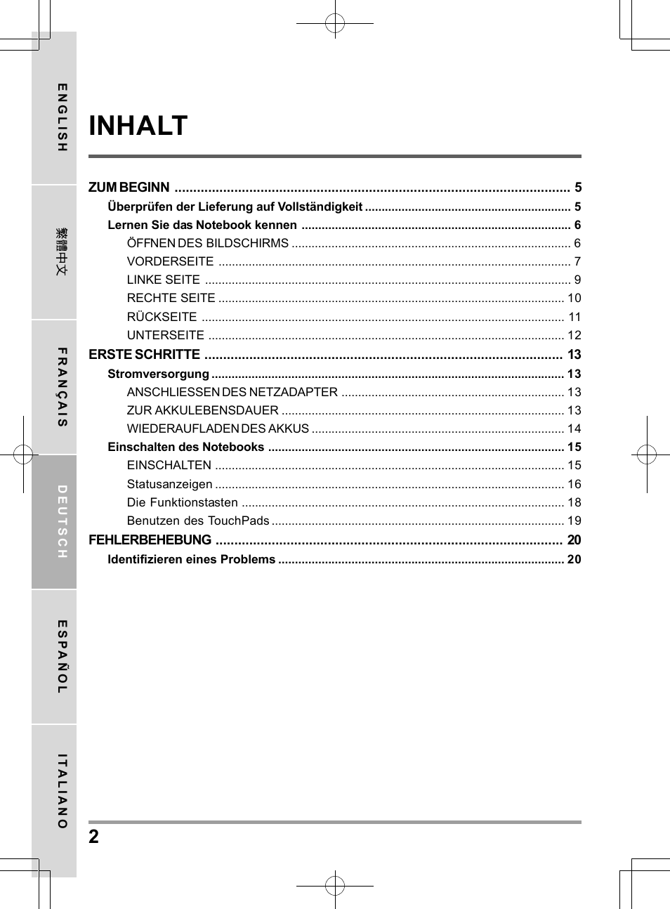 Inhalt | PROLiNK Glee TA-009 User Manual User Manual | Page 68 / 198