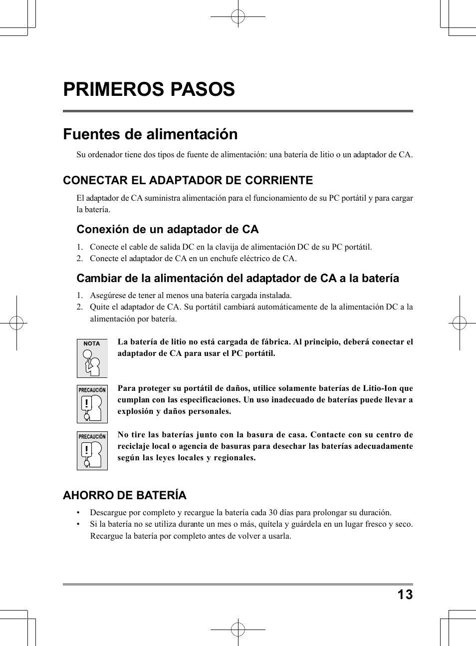 Primeros pasos, Fuentes de alimentación | PROLiNK Glee UW2 User Manual User Manual | Page 101 / 198