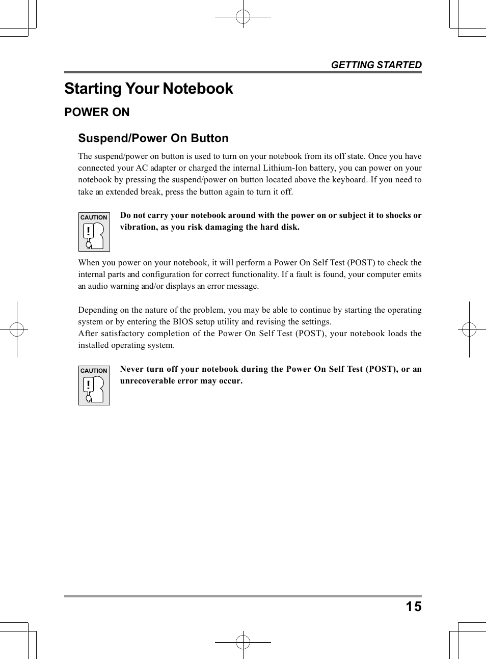 Power on suspend/power on button | PROLiNK Glee UW2 User Manual User Manual | Page 15 / 198