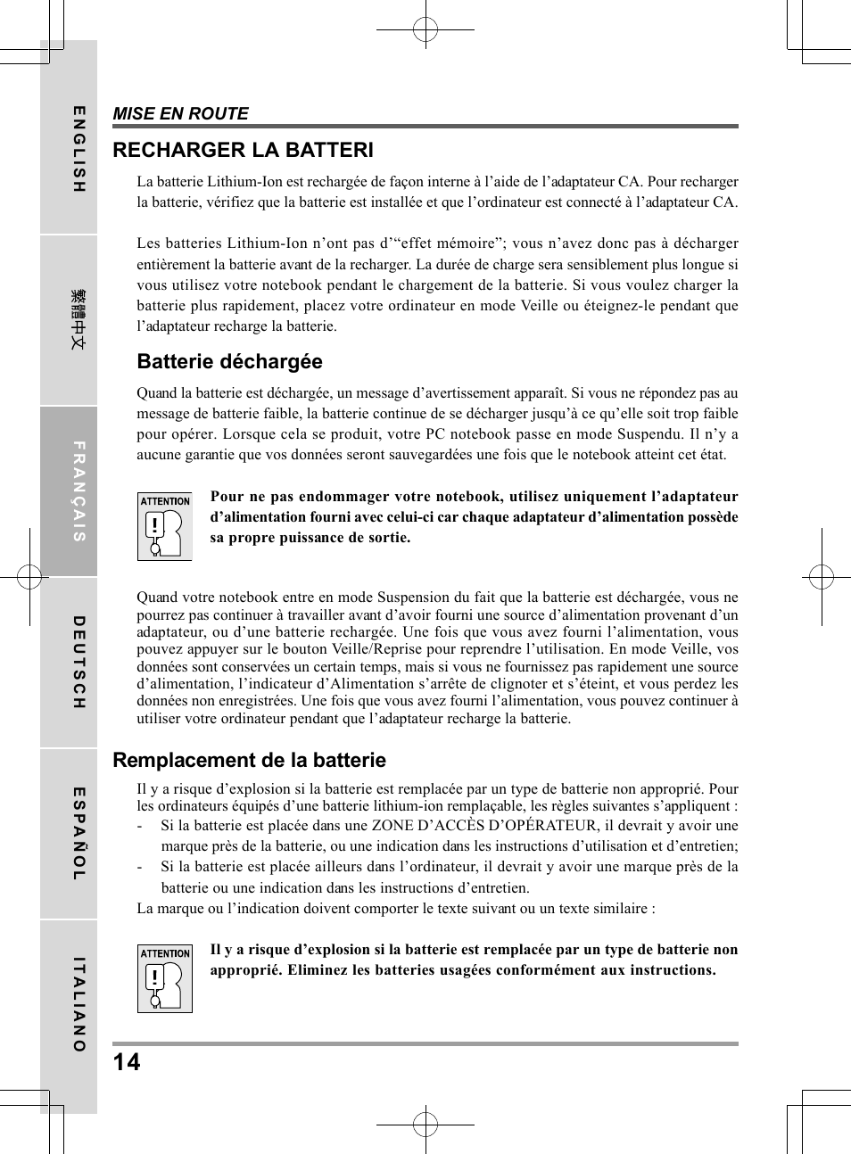 Recharger la batteri, Batterie déchargée, Remplacement de la batterie | PROLiNK Glee UW2 User Manual User Manual | Page 58 / 198