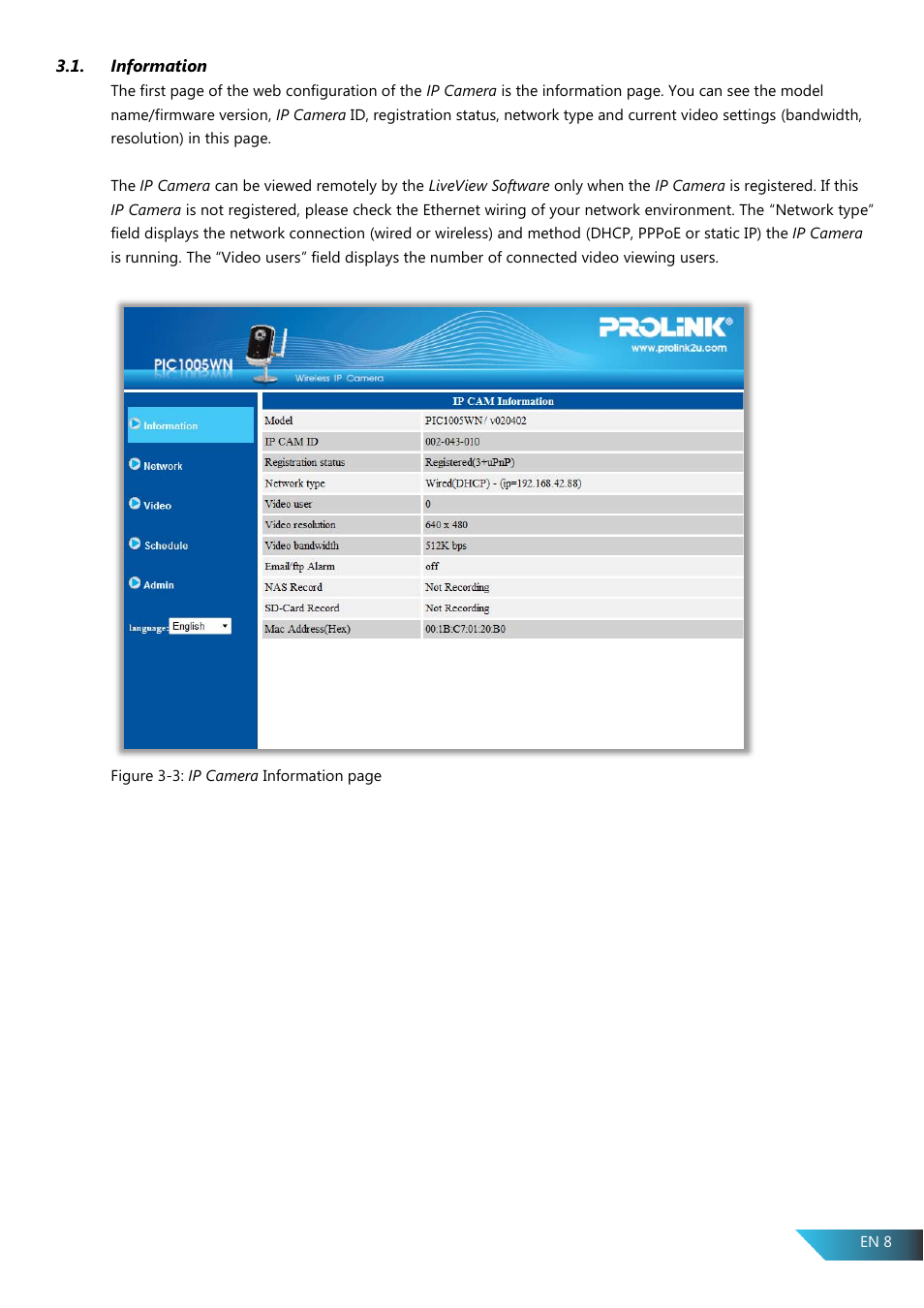 Information | PROLiNK PIC1005WN User Manual User Manual | Page 11 / 53