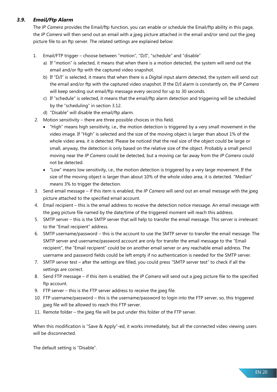 Email/ftp alarm | PROLiNK PIC1005WN User Manual User Manual | Page 23 / 53