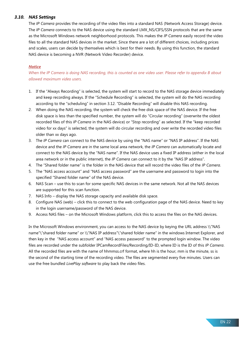 Nas settings | PROLiNK PIC1005WN User Manual User Manual | Page 25 / 53