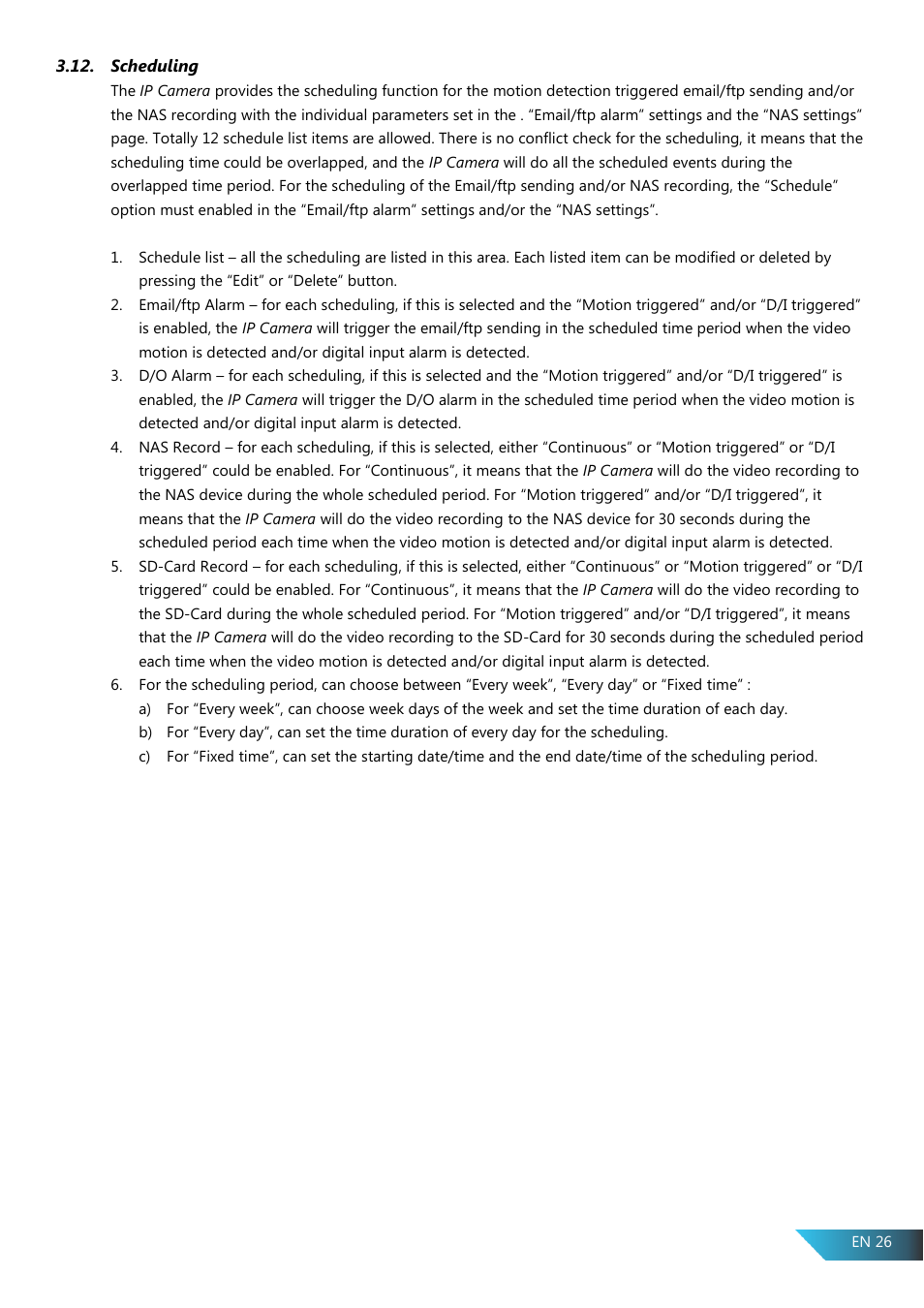 Scheduling | PROLiNK PIC1005WN User Manual User Manual | Page 29 / 53