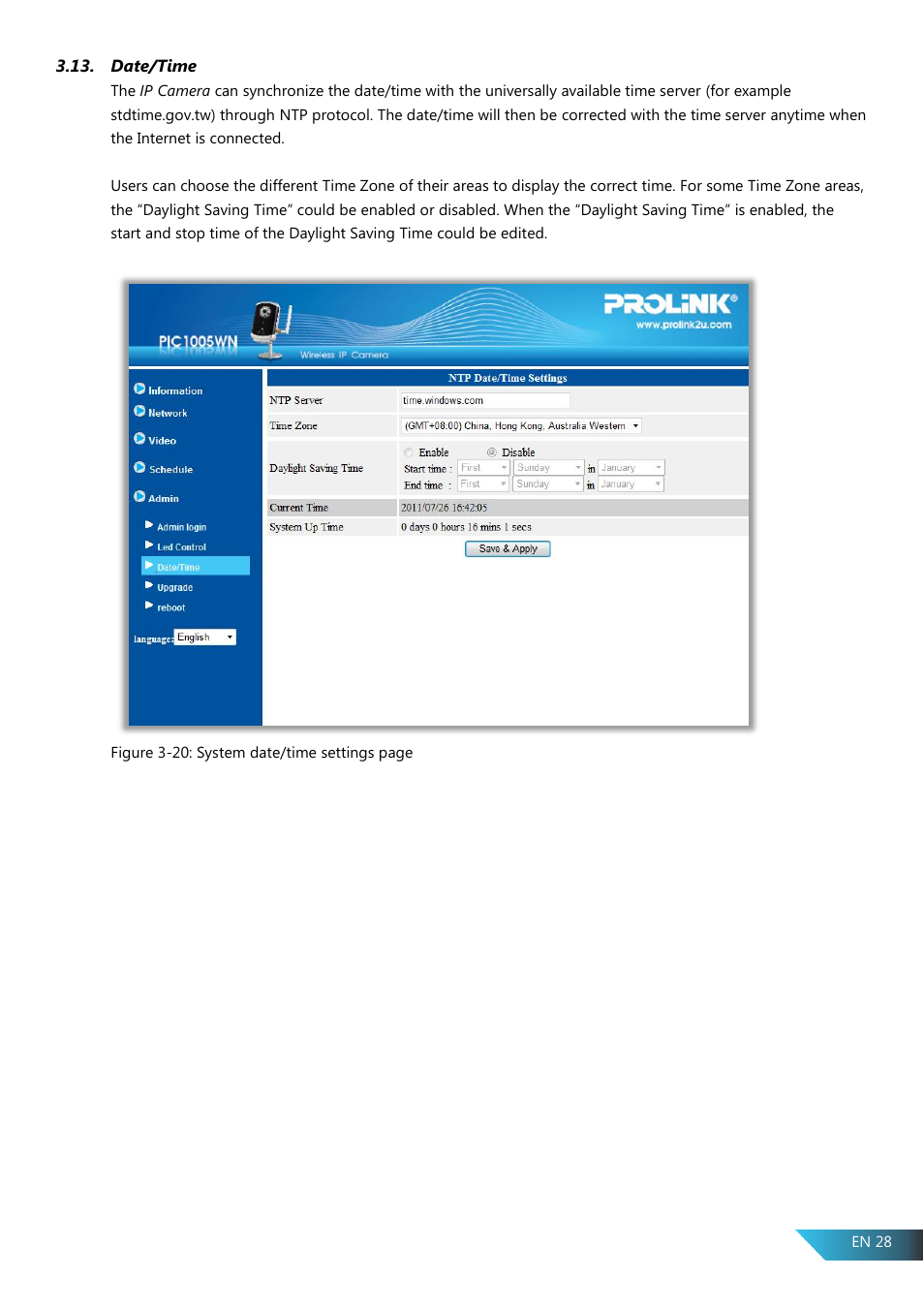 Date/time | PROLiNK PIC1005WN User Manual User Manual | Page 31 / 53