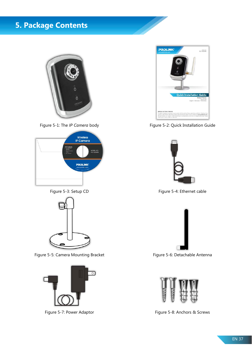 Package contents | PROLiNK PIC1005WN User Manual User Manual | Page 40 / 53