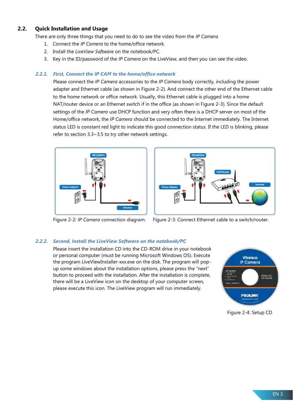 Quick installation and usage | PROLiNK PIC1005WN User Manual User Manual | Page 6 / 53