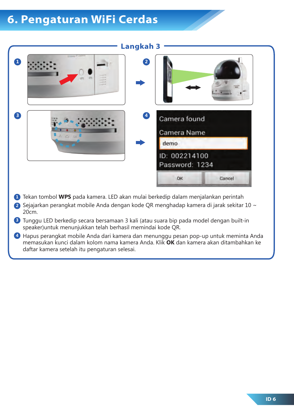 Pengaturan wifi cerdas, Langkah 3 | PROLiNK PIC1007WP Quick Installation Guide User Manual | Page 24 / 40