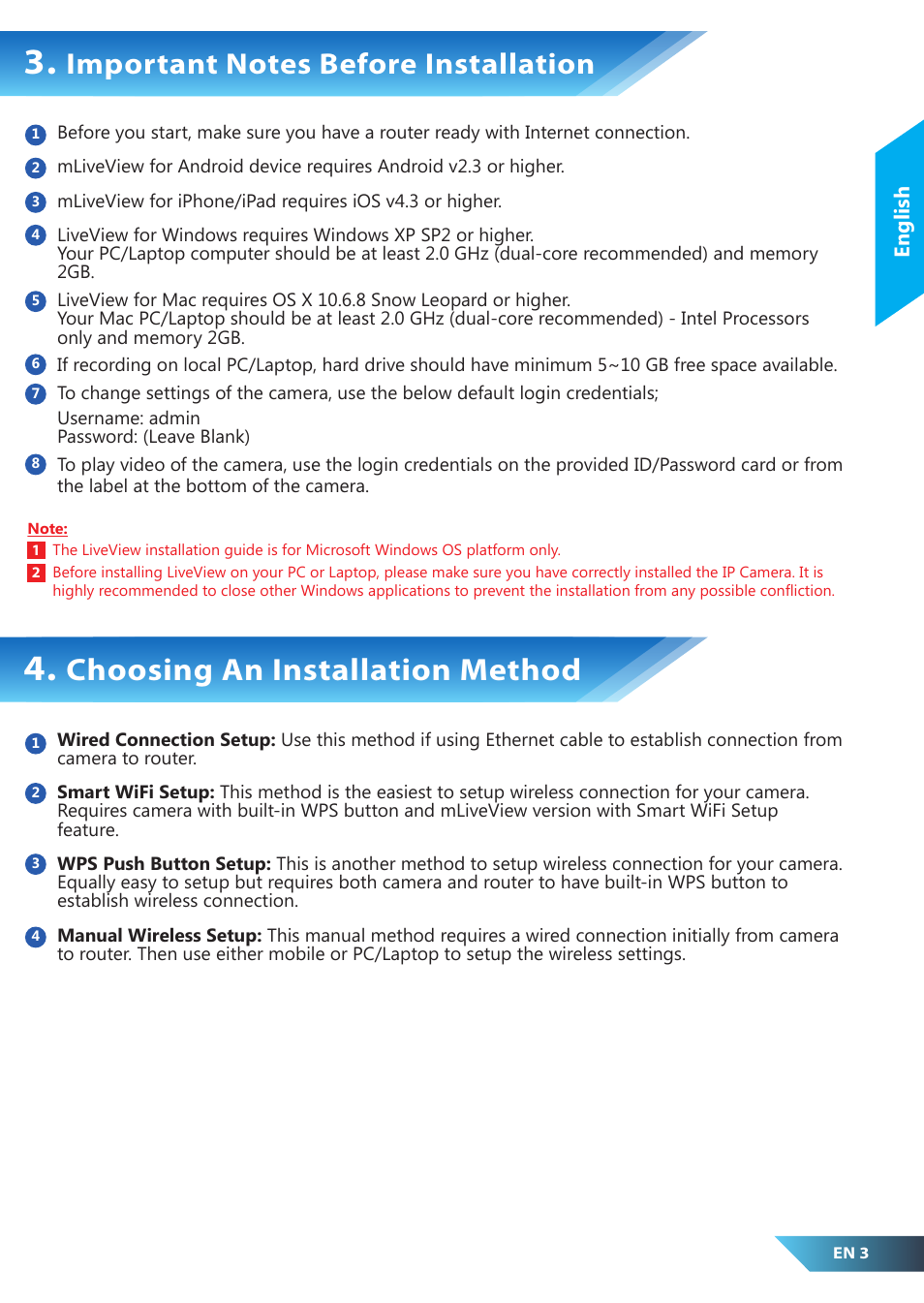 Choosing an installation method | PROLiNK PIC1007WP Quick Installation Guide User Manual | Page 5 / 40