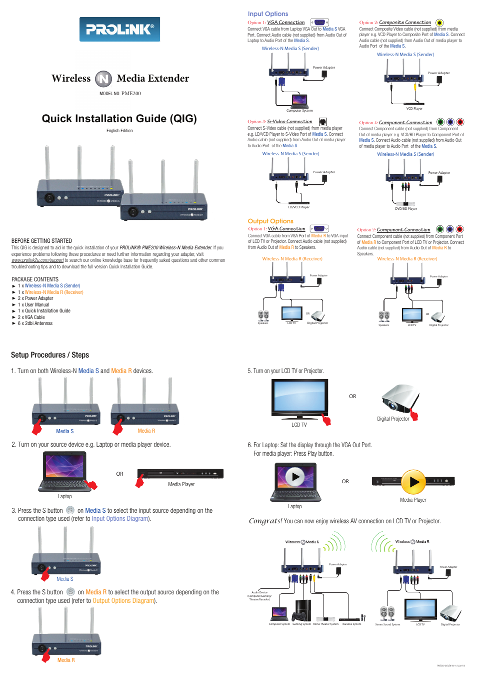 PROLiNK PME200 Quick Installation Guide User Manual | 2 pages